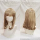 中世の貴族風 ストレート ゴールド 金髪 フルウィッグ かつら 女性 長髪 ミディアムウィッグ ミディアムヘア ロリータ lolita 前髪あり 自然 可愛い ...