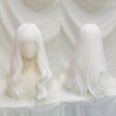 中世の貴族風 ストレート ホワイト 白 フルウィッグ かつら 女性 長髪 ミディアムウィッグ ミディアムヘア ロリータ lolita 前髪あり 自然 可愛い w...
