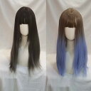 中世の貴族風 ストレート グラデーション フルウィッグ かつら 女性 長髪 ミディアムウィッグ ミディアムヘア ロリータ lolita 前髪あり 自然 可愛い ...