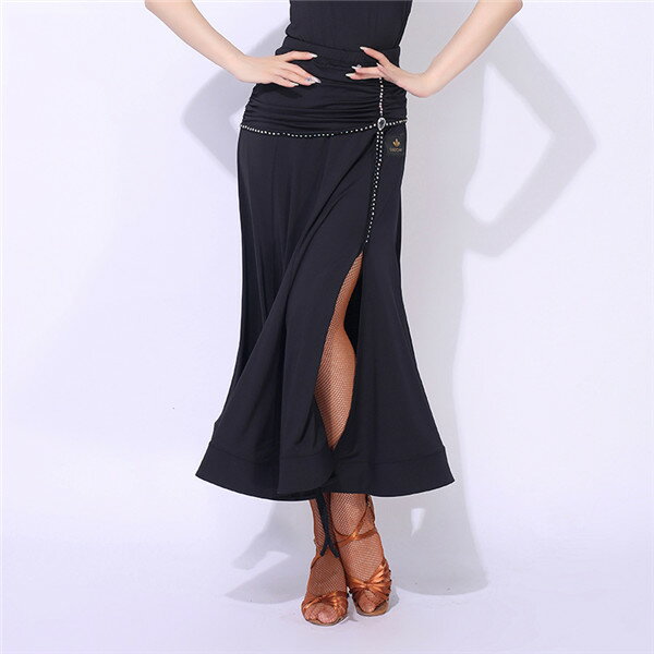 社交ダンススカート（単品） 衣装 スカート ステージ 練習着 豪華モダン なスカート 花柄 演出用 レディース 広がる裾 ウェア 競技着 練習服 黒 M/L/XLdm109x2x2jc