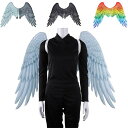 天使の羽 コスプレ道具 羽 翼 wing ウイング ブラック 105cm 堕天使 妖精 悪魔 手作り ファッションショー パーティーグッズ 撮影 cosplay用 コスプレ COSPLAY コスチューム ハロウィン クリスマス