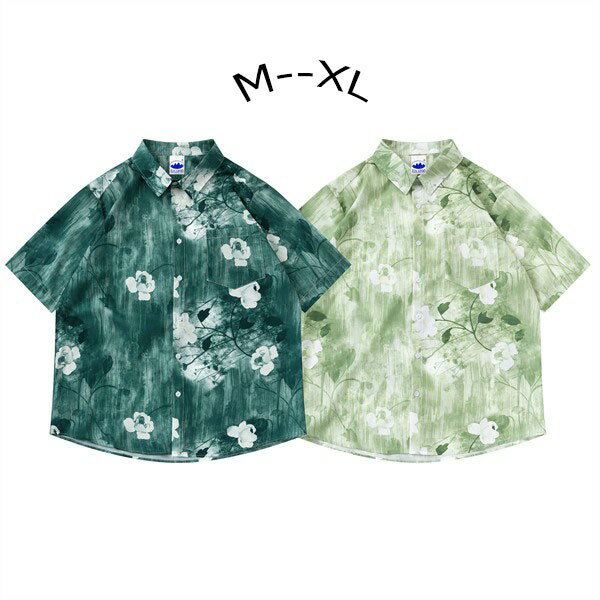 アロハシャツ 男女兼用 開襟 5分袖 ハワイアン 花柄 総柄 可愛い ゆったり 体型カバー オーバーサイズ レディース メンズ 開襟シャツ 夏 大きいサイズ シ...