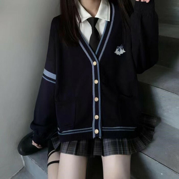 女子高生 制服 カーディガン オーバーサイズ ルーズサイズ 学生服 通学 学校 綿 JK 女子高生 中学生 高校生 セーラー服 森ガール 長袖 コスプレ 入学式 卒業式 羽織 仮装 セーター 高校生 中学生 レディース スクールセーター 学生 コスプレ 定番 jk dg085zbzblc