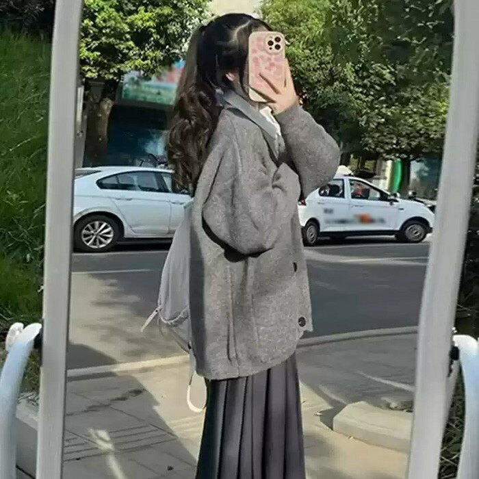 女子高生 制服 カーディガン オーバーサイズ Vネック ルーズサイズ 学生服 通学 学校 JK 女子高生 中学生 高校生 セーラー服 森ガール 長袖 コスプレ 入学式 卒業式 羽織 仮装 セーター 高校生 中学生 レディース スクールセーター 学生 コスプレ 定番 jk dg088zbzblc