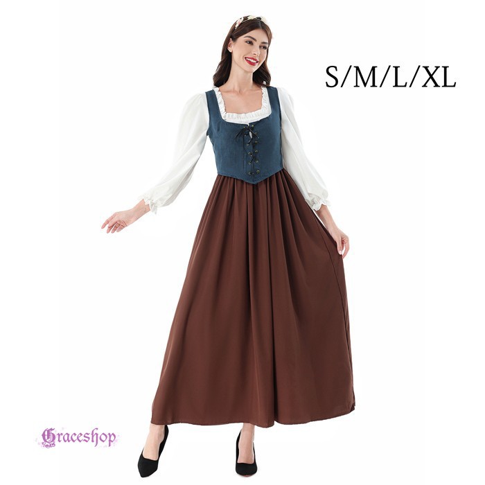 ショップトップ > カテゴリトップ > 貴族服 > レディース・貴族ドレス セット内容&nbsp;✽.*꙳ ワンピース/ベスト/髪飾り「記載のないアクセサリー　小物等は付属しません」 素材&nbsp;✽.*꙳ ポリエステル カラー&nbsp;✽.*꙳ ブラウン サイズ (cm)&nbsp;✽.*꙳ ベスト：S/バスト92　ウエスト72　着丈41M/バスト96　ウエスト76　着丈42L/バスト100　ウエスト80　着丈43XL/バスト104　ウエスト84　着丈44ワンピース:S/バスト86-100　ウエスト60-100　肩幅36　袖丈56　着丈137M/バスト90-104　ウエスト64-104　肩幅37　袖丈57　着丈138L/バスト94-108　ウエスト68-108　肩幅38　袖丈58　着丈139XL/バスト98-112　ウエスト72-112　肩幅39　袖丈59　着丈140※表記寸法と実寸値の多少の誤差はご容赦ください。 よくある質問&nbsp;✽.*꙳ Q1. サイズを選ぶ際は、どのような点を確認すればよいでしょうか？▸ S～XLをご用意しておりますので、普段のサイズだけでなく、商品ページのサイズ表をご確認のうえ、各部の寸法に合わせてお選びください。by GraceshopQ2. こちらの商品は、どのような場面で着用できますか？▸ 舞台演劇や合唱、写真撮影、仮装イベントなど、中世ヨーロッパの貴族や王女をイメージした演出におすすめです。by GraceshopQ3. 中世ヨーロッパ風の衣装として、舞台や撮影で使用できますか？▸ はい、中世貴族風のデザインですので、舞台衣装や撮影用の衣装として雰囲気づくりにご活用いただけます。by Graceshop模倣品・コピー商品を扱うお店が増えています。ご注文のショップ名と、画像や商品説明にあるショップ名が同一かご確認の上ご注文ください。 送料&nbsp;✽.*꙳ ★1点 880円(北海道・九州・沖縄・離島除く)商品を複数ご注文の場合の送料は、下記の表を参照してください。 ※SALE品など、他商品との同梱発送不可の商品と合わせてご購入の場合、送料の計算が異なりますのでご注意ください。 注意事項&nbsp;✽.*꙳ ●ページの閲覧環境によって、掲載写真と実際の商品の色合いが異なる場合があります。 ●モデルに小物を使う場合がございますが、商品に含まれませんので、セット内容をご確認ください。 ●製造過程・出荷過程の間に出来た細かなキズ・折りジワ・ヨゴレなどある場合がございます。細かい部分まで気になさる方は、ご購入をご遠慮ください。 ●商品の仕様は、製造元の都合により予告なく変更や突然の欠品等で商品手配の遅れや手配ができない場合がございます。 ●お届けした商品に不備がございましたら、お届け後5日以内にご連絡ください。早急に対応させていただきます。なお期日を過ぎた場合はお受け致しかねます。 ●土日祝祭日のご注文およびお問い合わせへの弊社からのご連絡は、翌営業日となります。 ●海外製品のため、詳細タグなし。 ●配送の関係上、ラッピング対応は受け付けておりません。 &nbsp;&nbsp;会社・学校・団体でご購入のお客様 発送の際、ご担当者様のお名前（フルネーム）が必要となります。 登録情報のお名前を、会社名や団体名のみでご登録されている場合、ご登録名をご担当者様のお名前にご変更していただくか、【備考欄】にフルネームでご記入願います。 【納品書や領収書につきまして】 当店では個人情報保護及び環境保全の為ペーパーレス化に取り組んでおりますので、お届けのお荷物に納品書（お買上明細書）は同封しておりません。ご了承くださいませ。 ご希望の場合、ご注文時【備考欄】にご記入願います。PDFファイルをメールにて添付いたします。 &nbsp;&nbsp;返品・交換・キャンセルについて サイズ間違い・イメージ違いなど、お客様都合によるキャンセルやご交換は原則として承っておりません。返品ルールに関しましては、リンク先ページをご覧の上、お気軽にお問い合わせください。 SIMILAR COLOR ブラウン 茶