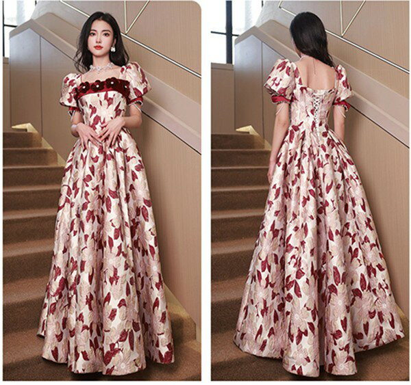 ドレス 大人 ピアノ発表会 ドレス 演奏会 結婚式 袖付き フェミニン 大きいサイズ パーティードレス ロングドレス 袖あり お呼ばれ 20代 30代 可愛い bi161ze