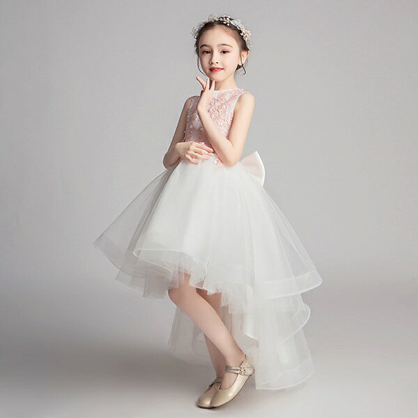 【期間限定！マスクプレゼント中】フィッシュテール フラワーガール ベールガール 子供 リングガール ピアノ発表会 中学生 ワンピース ドレス ロング丈 ファスナー ノースリーブ お姫様 上品 エレガント 女の子 フォーマル 結婚式 キッズdd690ze