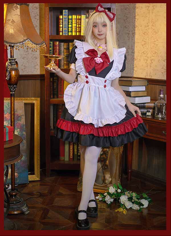 コンカフェ衣装 メイド服 可愛い コスプレ衣装 メイド カチューシャ エプロン 大人 セクシー コスチューム ハロウィン コスプレ ウェイトレス コス ワンピース 女性 仮装 衣装 ゴスロリ 学園祭 文化祭 定番 オススメ イベント ds106ze graceshop-2-10019824 グレースショップ サンプル画像3