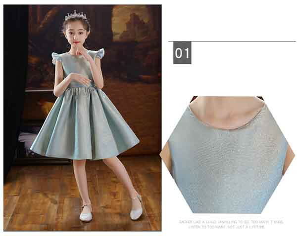 ピアノ発表会 ドレス 中学生 ワンピース ジュニアドレス 七五三 ひざ丈 ロング丈 子供ドレス ブルー ノースリーブ お姫様 着やせ 上品 エレガント 女の子 結婚式 コンクール フォーマル 無地 大人っぽい 誕生日 パーティー フレアスカート シック 160 演奏会 音楽会