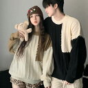 セーター ペアルック メンズ レディース 男女兼用 Merry Christmas お祝い プレゼント クリスマス セーター ニット ゆったり 黒 ベージュ 秋...