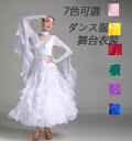 社交ダンス モダンドレス レディース ホワイト ブルー グリーン ピンク ワインレッド イエロー パープル 白 赤 紫 スタンダードドレス ワルツドレス 大きい...