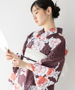 こだわり浴衣 5点セット (浴衣/帯/下駄/腰紐/着付け冊子) 浴衣 レディース 浴衣 セット 変わり織生地 エンジ ワインレッド