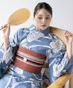 こだわり浴衣 5点セット (浴衣/帯/下駄/腰紐/着付け冊子) 浴衣 レディース 浴衣 セット 変わり織生地 ブルー 蘭 ラン 蘭の花