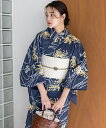 こだわり浴衣 5点セット (浴衣/帯/下駄/腰紐/着付け冊子) 浴衣 レディース 浴衣 セット 紺 ネイビー イエロー 菊