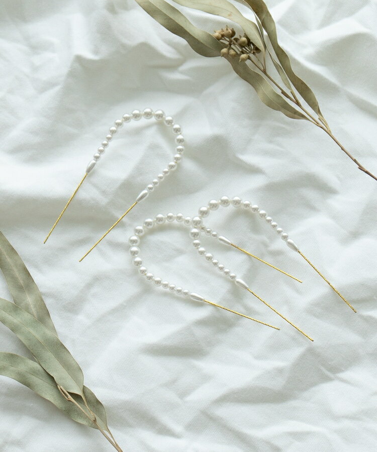 髪飾り　パール【3本セット】