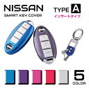 【6/20-7/20まで10%OFFクーポン配布中!!】日産 スマートキーケース キーケース セレナ エルグランド ノート e-Power エクストレイル ジューク リーフ フーガ スカイライン ソフト メンズ レディース NISSAN スマートキーカバー タイプA インサートタイプ 全5色 CZ-NSAIN