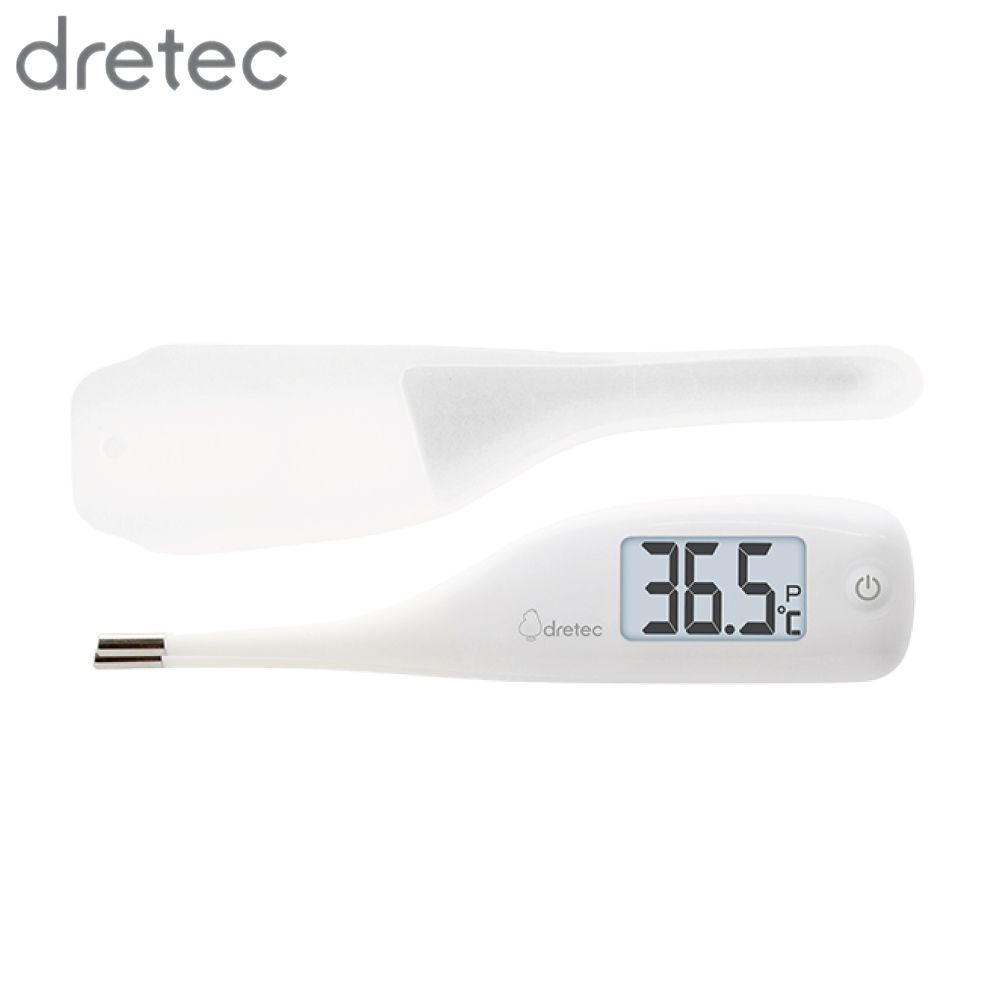 dretec ドリテック やわらかタッチ体温計予測式わき下 ホワイト TO-204 | 医療用 体温計 家庭用 病院 医療 抗菌 大画面 検温 予測式 健康管理 子供 介護 メモリー機能