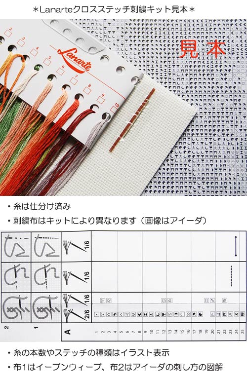 メール便送料無料 クロスステッチ 刺繍キット Lanarte／ラナーテ Flower power bou...