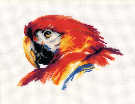 樂天商城 - メール便送料無料 クロスステッチ 刺繍キット Vervaco／ベルバコ Parrot／オウム 14ctアイーダ 鳥 クロスステッチキット ししゅう 刺繍