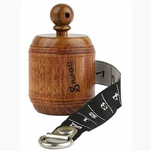 フランス　サジュー木製手巻のテープメジャー　98センチ黒リボン