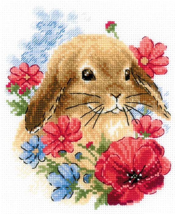 樂天商城 - クロスステッチ 刺繍キット リオリス RIOLIS 花の中のウサギ Bunny in Flowers 動物 クロスステッチキット ししゅう 刺繍 極細毛糸使用