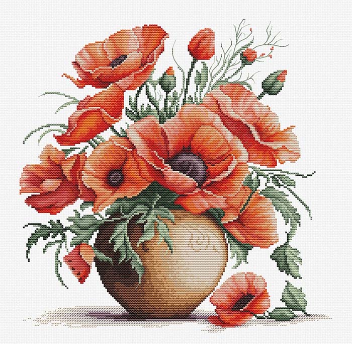 Rakuten - メール便送料無料 クロスステッチ 刺繍キット ルーカス Luca-S 夏のルビー 16ct 植物 花 静物 クロスステッチキット ししゅう 刺繍