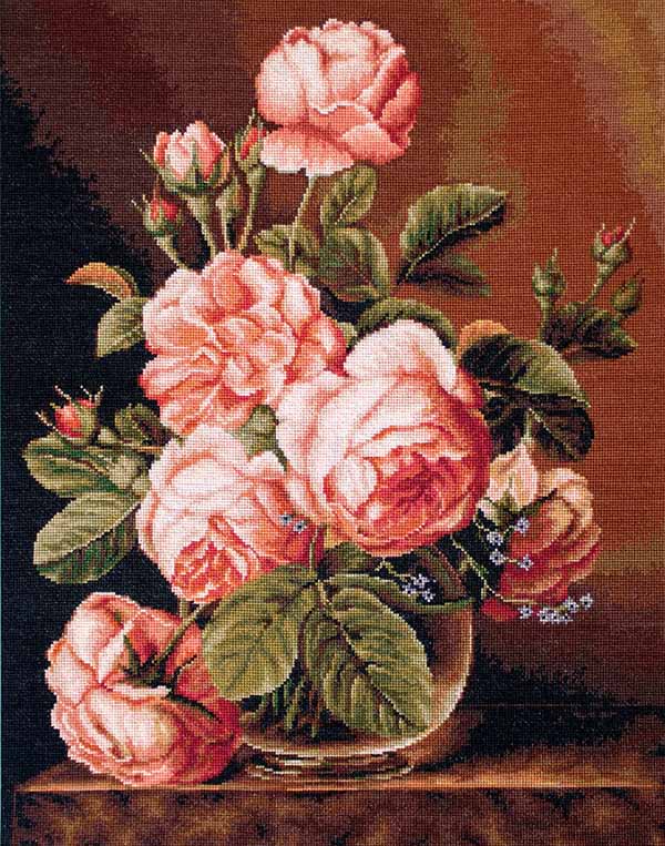 メール便送料無料 クロスステッチ 刺繍キット ルーカス Luca-S バラの花瓶 18ct イージーカウントアイーダ使用 花 静物 クロスステッチキット ししゅう 刺繍