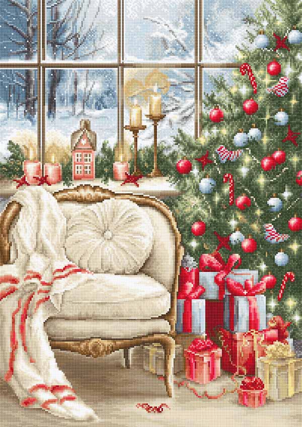 メール便送料無料 クロスステッチ 刺繍キット ルーカス Luca-S クリスマスのインテリアデザイン 18ct イージーカウントアイーダ使用 ホリデーシーズン クロスステッチキット ししゅう 刺繍