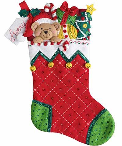 フェルト手芸キット ホリデーテディー クリスマス靴下