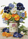メール便送料無料 クロスステッチ 刺繍キット ルーカス Luca-S パンジーのブーケ 16ct 植物 花 静物 クロスステッチキット ししゅう 刺繍