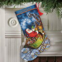 メール便送料無料 クロスステッチ 刺繍キット ディメンションズ Dimensions サンタのフライト 16ct Santa's Flight クリスマスの靴下...