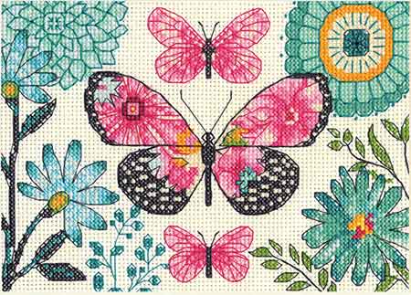 クロスステッチ 刺繍キット ディメンションズ Dimensions バタフライドリーム Butterfly Dream 14ct 花 蝶々 クロスステッチキット ししゅう 刺繍