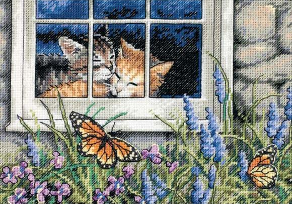 樂天商城 - クロスステッチ 刺繍キット ディメンションズ Dimensions フィーラインラブ Feline Love 18ct 猫 クロスステッチキット ししゅう 刺繍