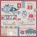 フランスのクロスステッチ 刺繍図案 古い食器 Vaisselle Ancienne マダム ラ フェ Madame La Fee