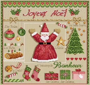 フランスのクロスステッチ 刺繍図案 メリークリスマス Joyeux Noel マダム ラ フェ Madame La Fee