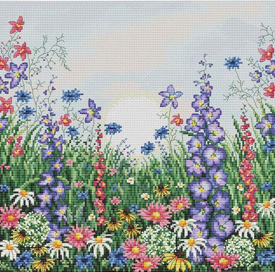 メール便送料無料 クロスステッチ 刺繍キット VDV 花咲く草原 16ct 植物 クロスステッチキット ししゅう 刺繍