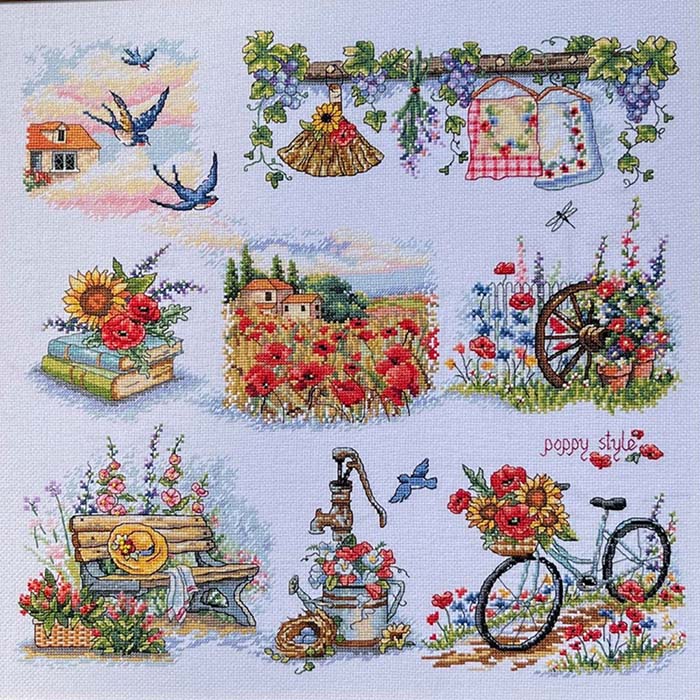 Rakuten - クロスステッチ 刺繍キット VDV 夏のハーモニー 16ct 花 植物 クロスステッチキット ししゅう 刺繍