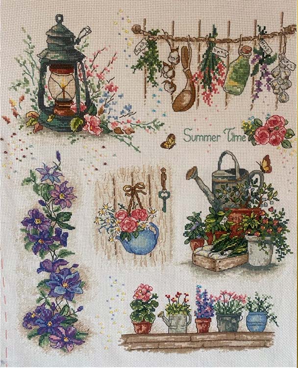 Rakuten - メール便送料無料 クロスステッチ 刺繍キット VDV 夏のフレグランス 16ct 花 植物 クロスステッチキット ししゅう 刺繍