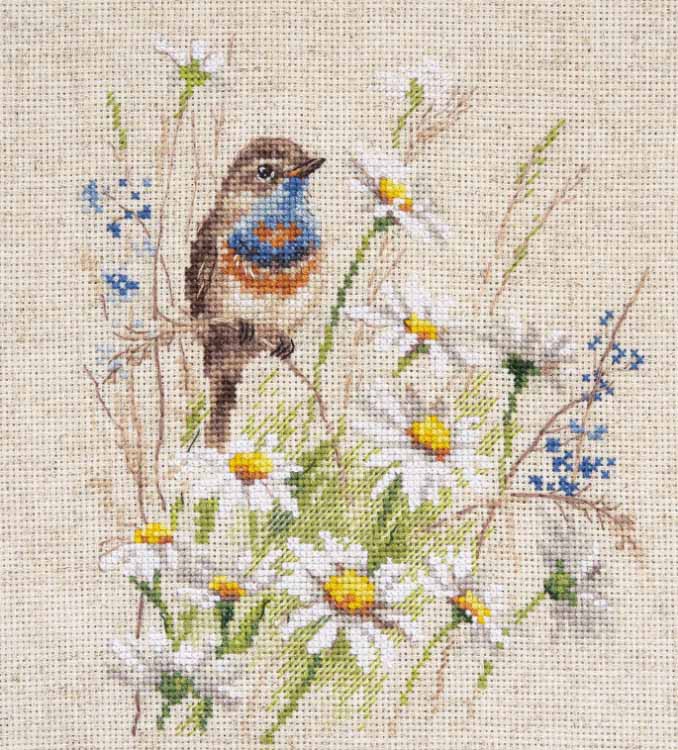 メール便送料無料 クロスステッチ 刺繍キット アリサ ALISA オガワコマドリ 16CT 小鳥 花 動物 植物 クロスステッチキット ししゅう 刺繍