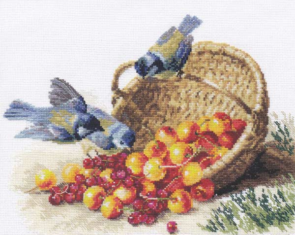 メール便送料無料 クロスステッチ 刺繍キット アリサ ALISA チッカディーとスイートチェリー 鳥 果物 クロスステッチキット クロスステッチ ししゅう 刺繍