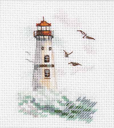 クロスステッチ 刺繍キット アリサ ALISA 波・白い灯台 14ct 海 風景 クロスステッチキット クロスステッチ ししゅう 刺繍