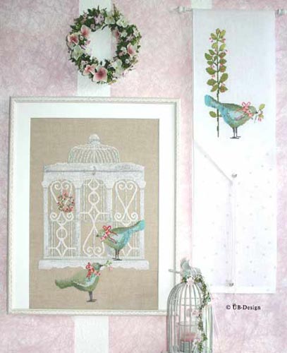 ドイツのクロスステッチ刺繍図案 UB Design/UB デザイン 鳥かご