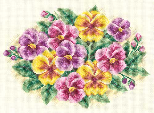 クロスステッチ 刺繍キット PANNA パンナ チャーミングパンジー 14ct 植物 クロスステッチキット ししゅう 刺繍のサムネイル