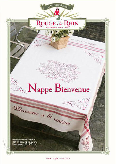 クロスステッチ 刺繍図案 Rouge Du Rhin社 Nappe Bienvenue～テーブルクロス 歓迎～ルージュ デュ ラン