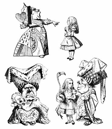 ラバースタンプ 「不思議の国のアリス」より ハートの女王様／公爵夫人3種類のスタンプをセットで 【クリング】 ラバースタンプ 輸入スタンプ アートスタンプ