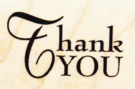 ラバースタンプ Thank You 木の持ち手 ウッドマウント 輸入スタンプ アートスタンプ ゴム印・スタンプ