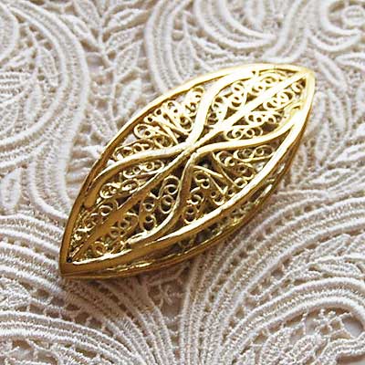 タティング シャトル フィリグリー・ライン 真鍮製 ゴールドカラー 輸入品