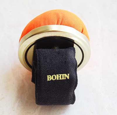 フランス　BOHIN　ピンクッション　スラップブレスレットネオンオレンジ　　手芸
