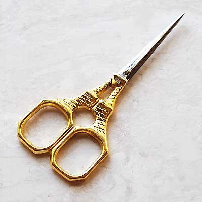 PREMAX プレマックス刺繍ハサミ エッフェル塔のハサミ コールド　金色の輝き 刺繍 手芸 糸切り 鋏