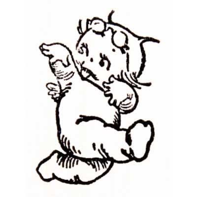 ラバースタンプ メガネを頭にのせたキューピー木の持ち手 ウッドマウント 輸入スタンプ アートスタンプ..